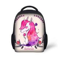 Polyester Fabric Kids Cute Unicorn School Bag Custom Logo Stationery Set Backpack for Primary School