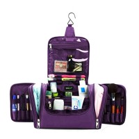 Purple Deluxe Travel Wash Bag  Storage Makeup Bag  Premium Large Travel Essentials Organizer Toiletry Bag  Hanging