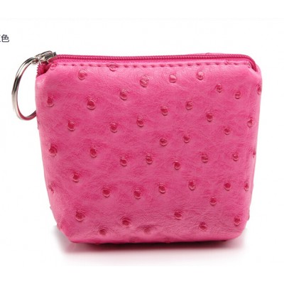 Women Stylish Portable Purse Cosmetic Bag Zipper Pu Wallet for Coins Cards Money Small Change Lipstick Tissue