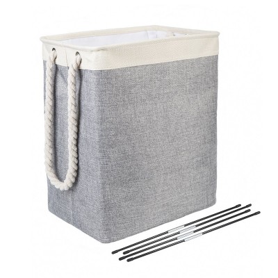 Foldable Linen Laudnry Hamper Basket with Cotton Rope Handle