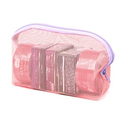 Wholesale Pvc Mesh Zipper Toiletry Storage Pouch for Cosmetics Skin Care Cream Wash Products