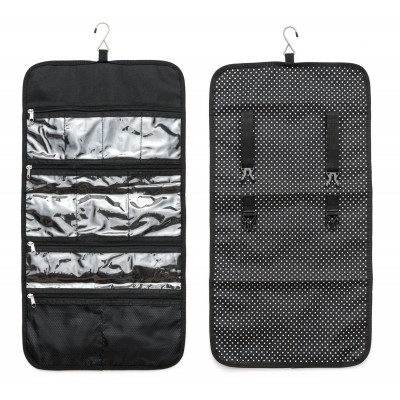 Functional Foldable Hanging Toiletry Bag with Strap for Storage Organizing Cosmetics Makeup Jewelry Various Compartments