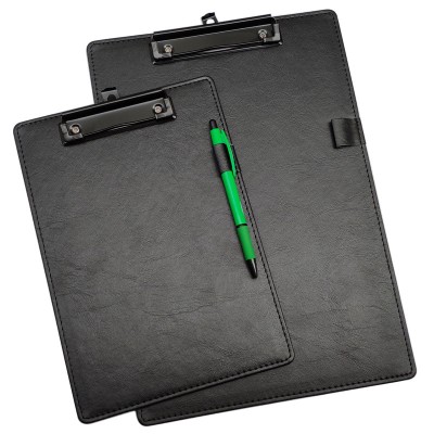 Factory OEM Faux Leather A4 Size File Folder Clipboard Business Writing Board with Metal Clip