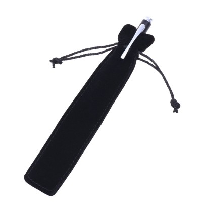 Wholesale Velvet Drawstring Pen Pouch Single Stylus Pen Bag Pencil Holder (Black)