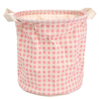 Cute Cotton Linen Laundry Wash Basket Hamper Dirty Storage Washing Bag for Closet Bathroom Laundry Room Home