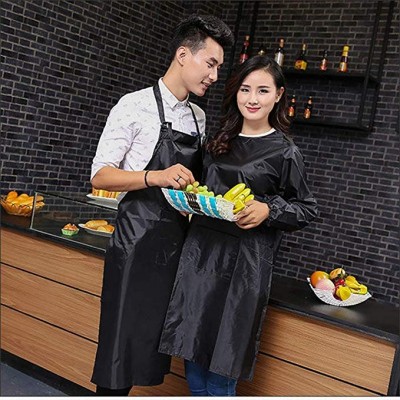 Nylon Apron for Women with Pockets Water Resistant Adjustable Kitchen Aprons Dish Washing Grooming Chef Aprons