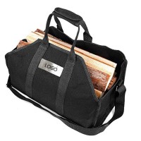 Durable Waterproof Waxed Canvas Log Carrier Tote Bag Wooden Storage Bag Holder