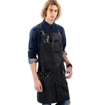 Leather Straps Barber Black Salon Apron Adjustable for Men and Women