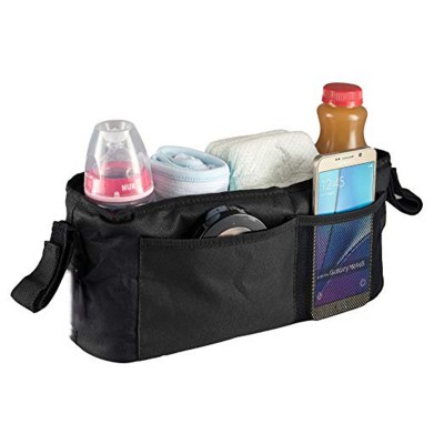 2020 Amazon Hot Selling Waterproof Hanging Baby Stroller Organizer Bag with Insulated Cup Holder