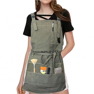 Artist Apron Gardening Canvas Apron With 10 Pockets