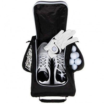 600D Polyester golf shoe bag with side zipper pockets