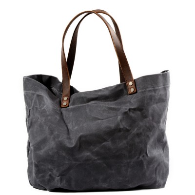 Waterproof Waxed Canvas Tote Bag Large Capacity Women Shoulder Bag