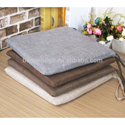 Natural Bistro Chair Cushion Linen Cotton Plain Floor Cushion Covers Includes Corner Chair Ties