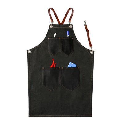 Custom Logo Heavy Duty Waterproof Canvas Apron Multifunctional Apron for Barber and Chef