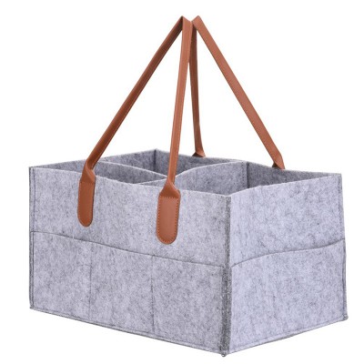 Newest Design Waterproof Felt Baby Diaper Caddy Organizer Large Capacity Nursery Nappy Storage Bag