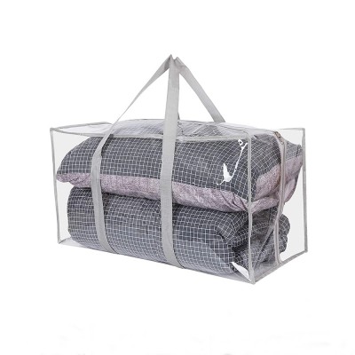 Clothing  Transparent PVC Moving Storage Bags with Strong Handles and Zippers