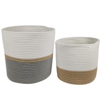 Customized Size Large Decorative Cotton Rope Storage Basket for Laundry and Blankets