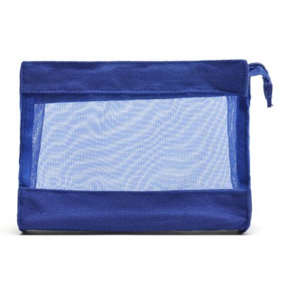 Promotion Gift Pouch Canvas Mesh Toiletry Bag with Zipper for Storage Organizing Cosmetics Unisex