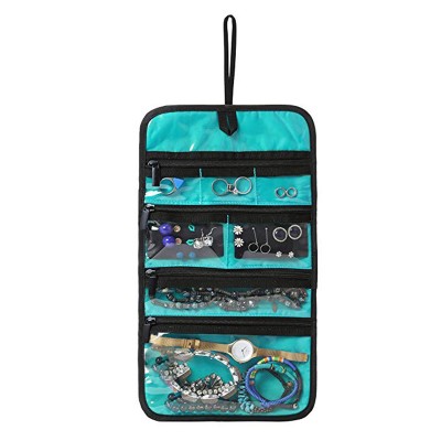 Custom Waterproof Clear Pockets Earing Ring Jewelry Packiang Display Bag Roll Hanging Jewelry Organizer