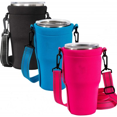 Custom Logo Neoprene Tumbler Carrier Holder with Removable Shoulder Strap